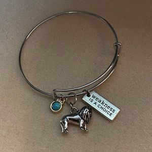 Silver bangle bracelet.